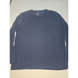 Tommy John Mens Navy Blue Long Sleeve Modal Spandex Crew Neck Shirt XL
